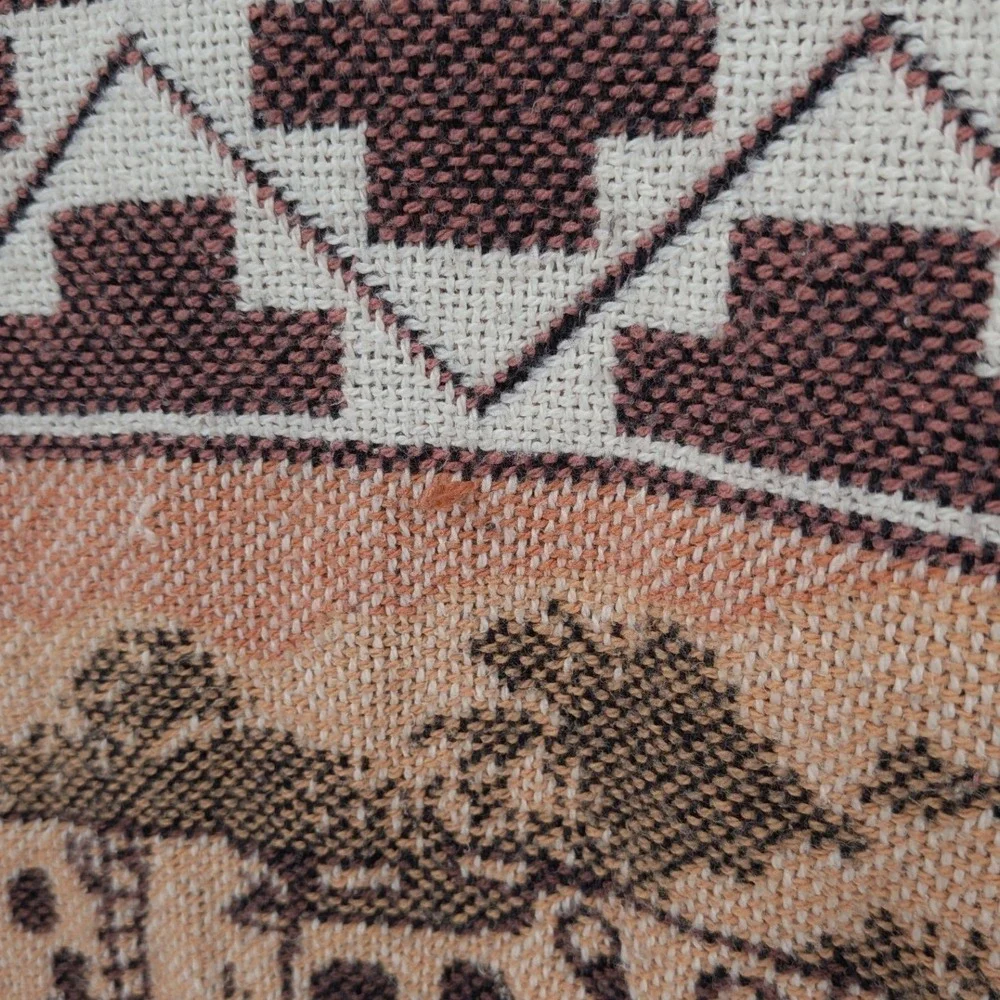 Vintage Southwestern Western Tapestry Throw Blanket Crown Crafts  42x54